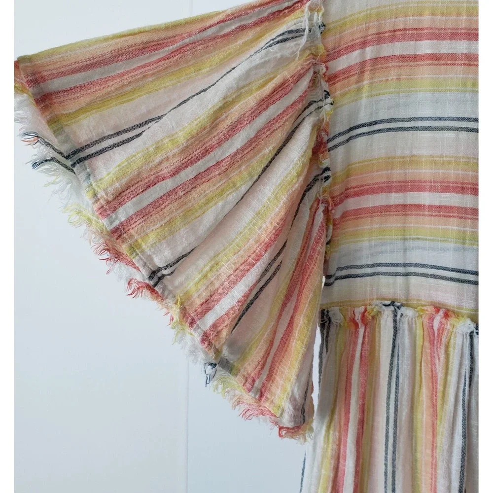 Free People Summer Nights Striped Dress in Yellow Mini size S - Picture 5 of 8